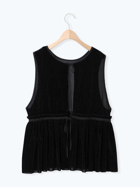 Samansa Mos2「透けベロア前後2WAYベスト」|ダウンベスト・ベスト|