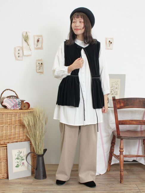 Samansa Mos2「透けベロア前後2WAYベスト」|ダウンベスト・ベスト|