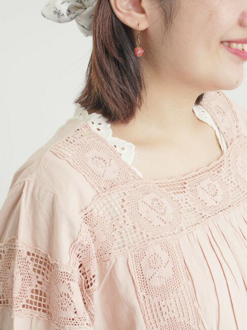 Samansa Mos2「ローズ柄レーススクエアネックワンピース」|ワンピース|