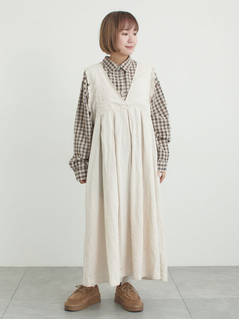 Samansa Mos2「ポコポコチェックオーバーシャツ」|シャツ・ブラウス|