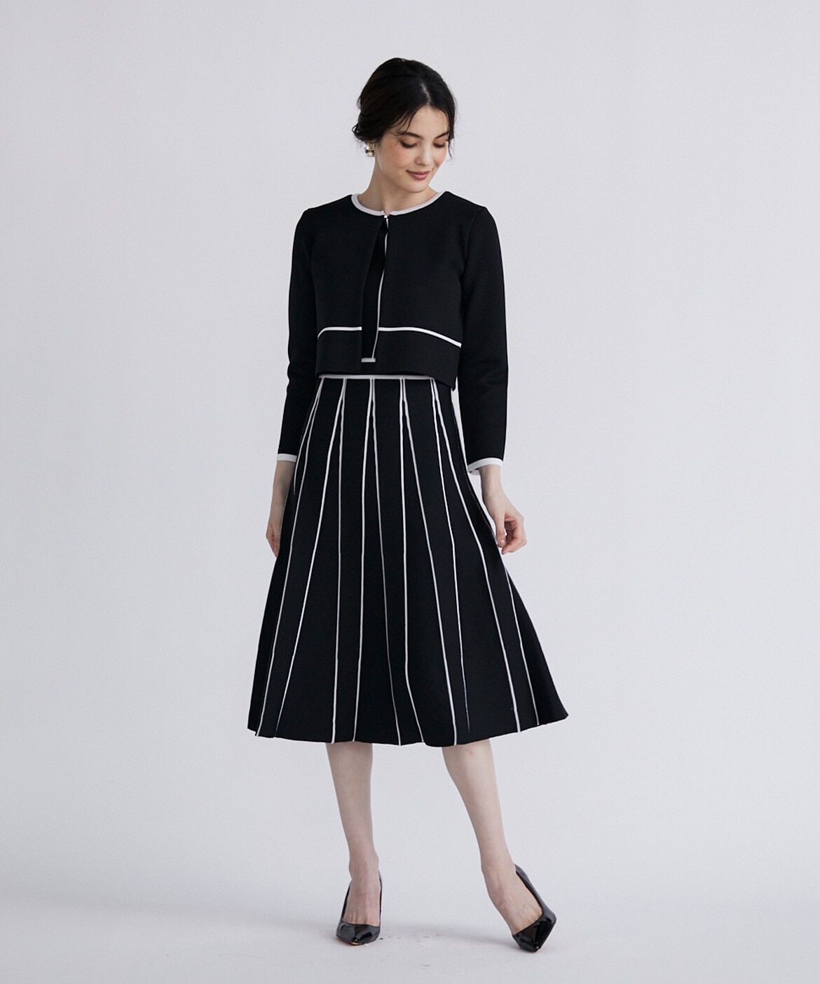 Maglie le cassetto「《M Maglie le cassetto》ラインニットワンピース」|ワンピース|