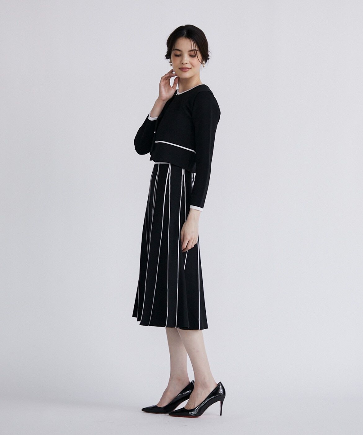 Maglie le cassetto「《M Maglie le cassetto》ラインニットワンピース」|ワンピース|