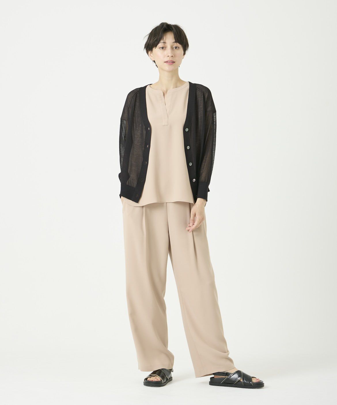 I.T.'S international「シアーカーディガン」|カーディガン|ブラック