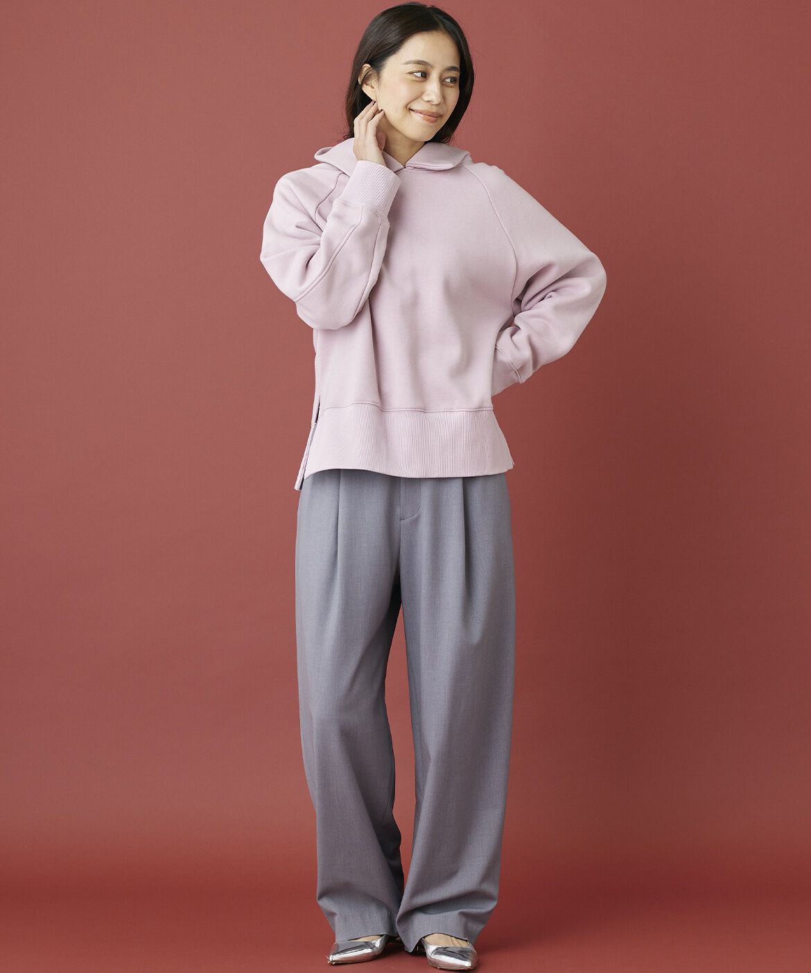 INED「《INED CLARO》裏起毛フーディ」|パーカー|