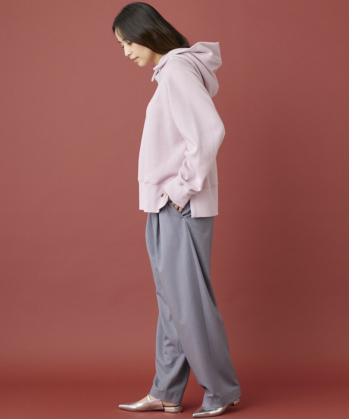 INED「《INED CLARO》裏起毛フーディ」|パーカー|