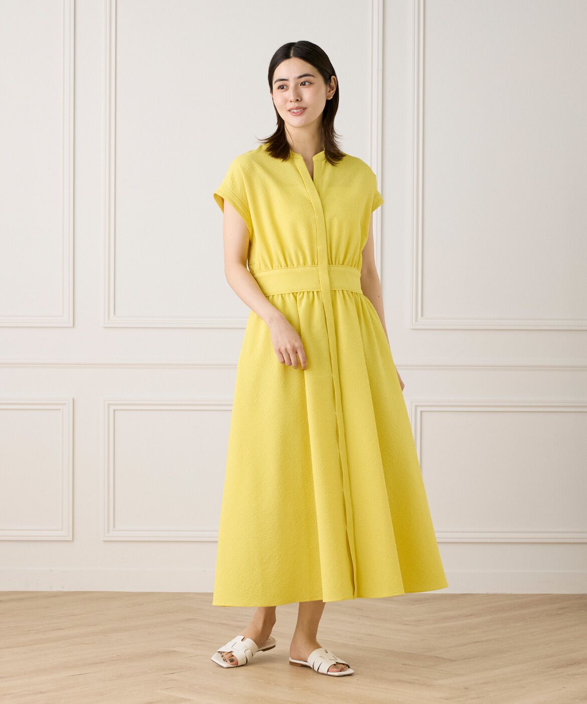 INED「ウエストギャザーワンピース」|ワンピース|