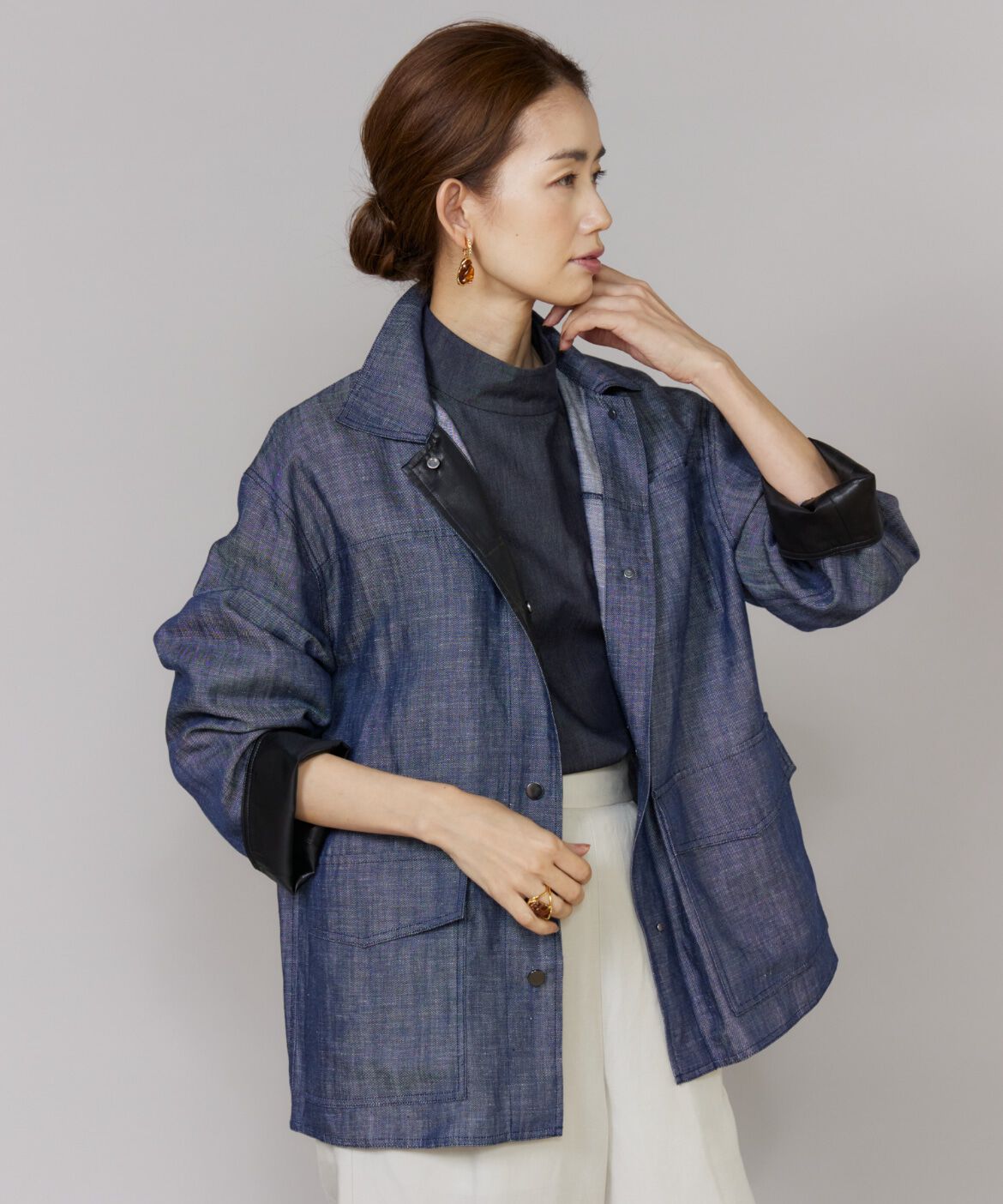 Le Souk「オーバーサイズデニムジャケット」|その他|ネイビー