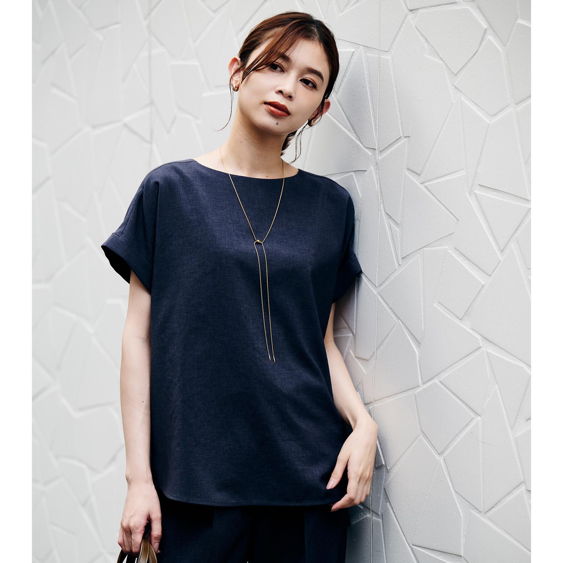 UNTITLED「【セットアップ可/はっ水/通勤】リラククール 半袖ブラウス」|シャツ・ブラウス|