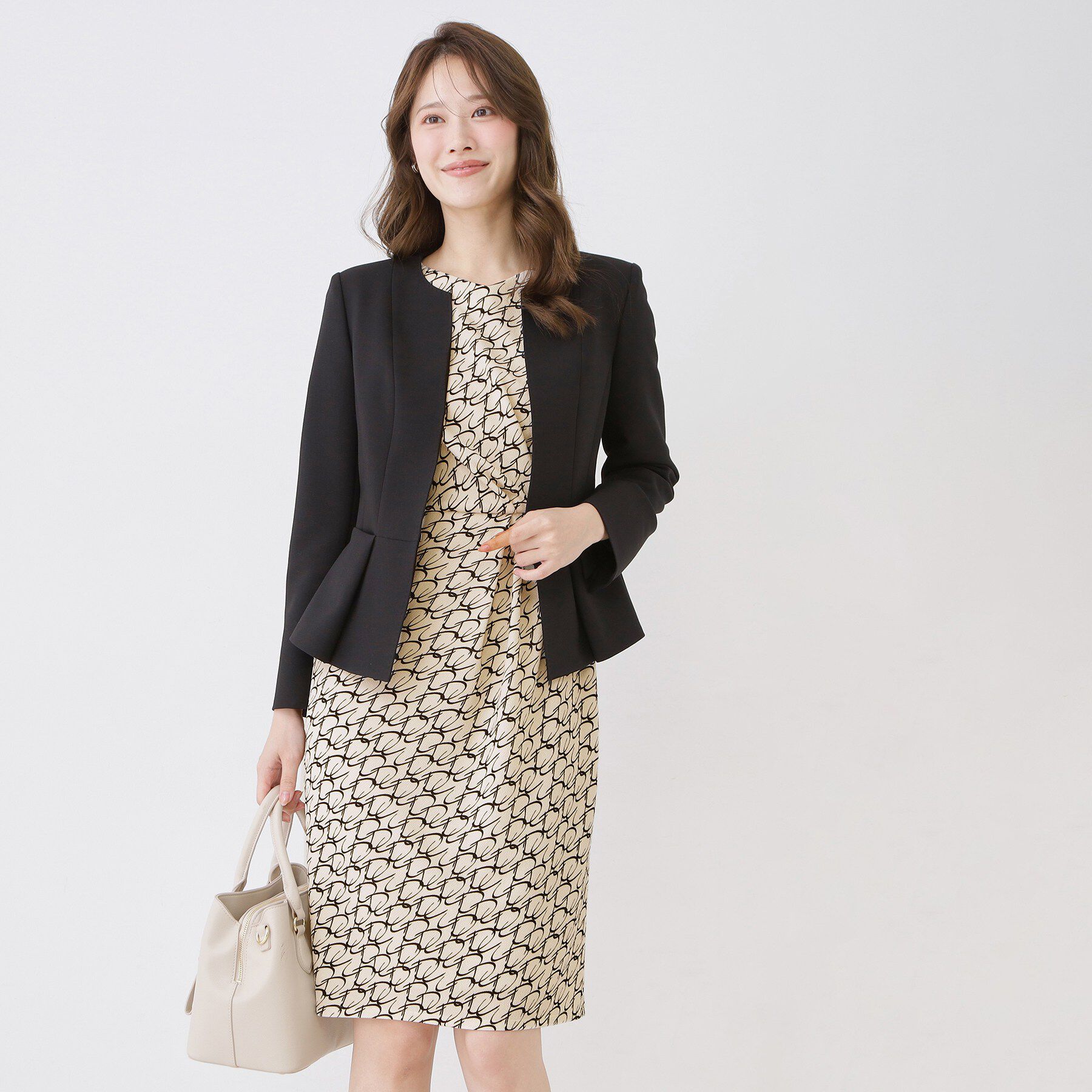 COUP DE CHANCE「【手洗い可／日本製】ジオメトリック柄タイトワンピース」|ワンピース|