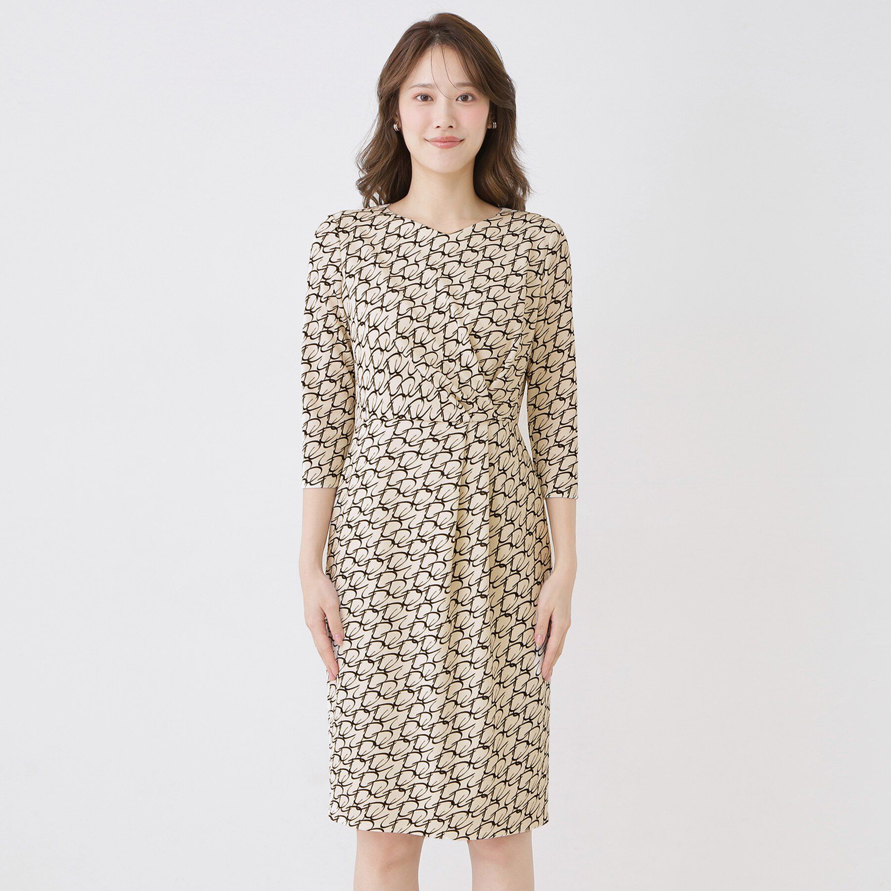 COUP DE CHANCE「【手洗い可／日本製】ジオメトリック柄タイトワンピース」|ワンピース|