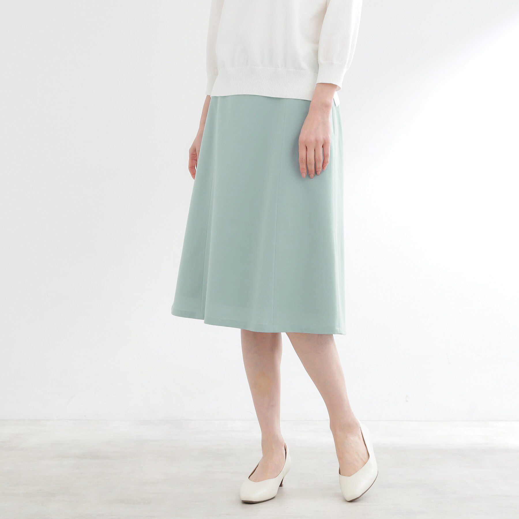 Reflect「【匠シリーズ】ソフトフレアスカート」|スカート|ミントグリーン(02