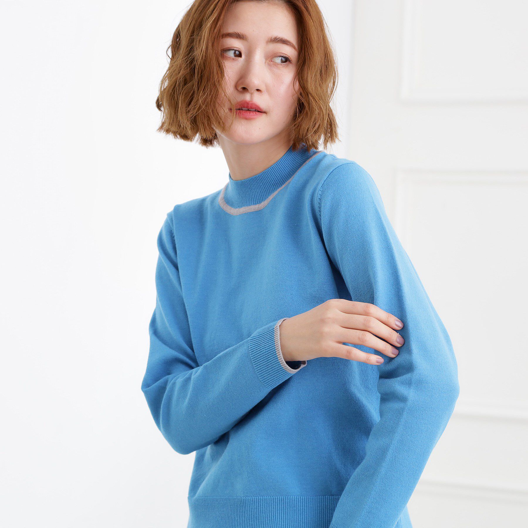 grove「バイカラーハイネックニット」|ニット・セーター|