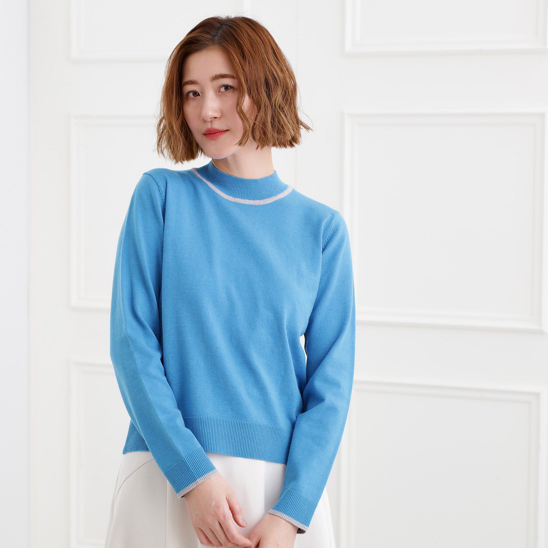 grove「バイカラーハイネックニット」|ニット・セーター|