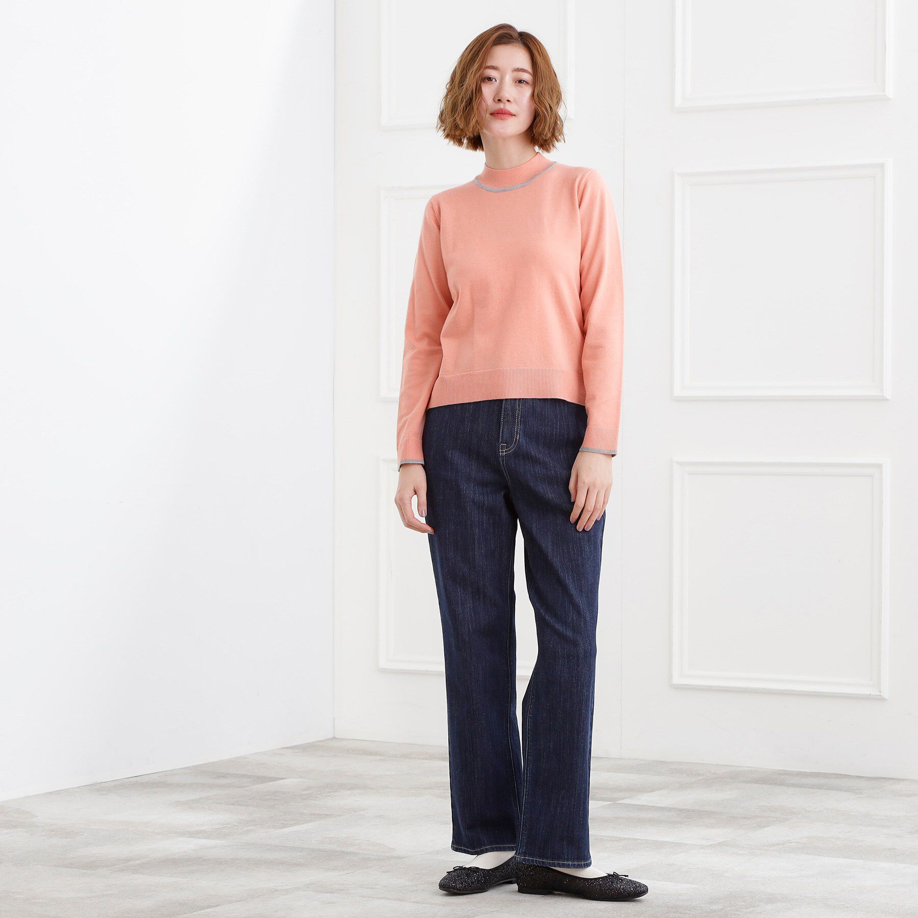 grove「バイカラーハイネックニット」|ニット・セーター|