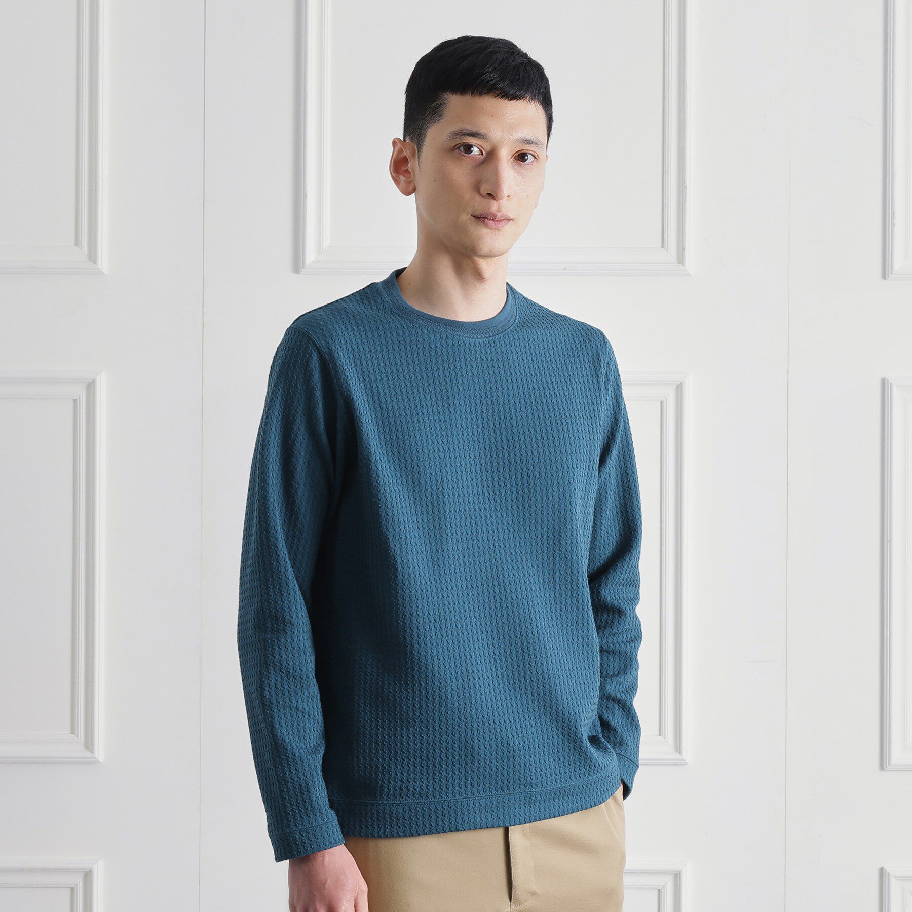 TAKEO KIKUCHI「千鳥柄 ストレッチ プルオーバー」|Tシャツ・カットソー|