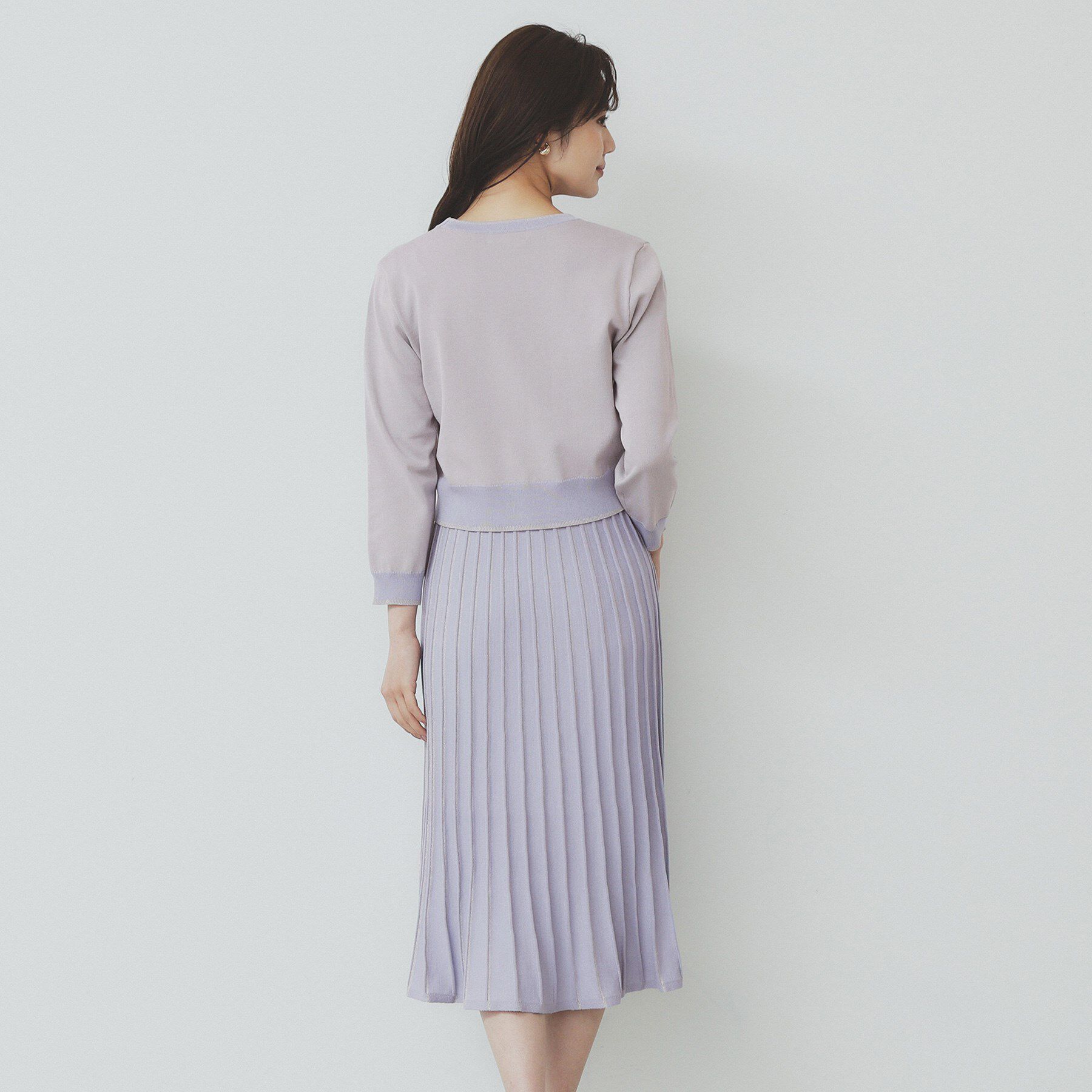 index「《ツインセット》カーディガン&times;バイカラーニットワンピース【洗濯機洗い可/抗ピル】」|スーツ|