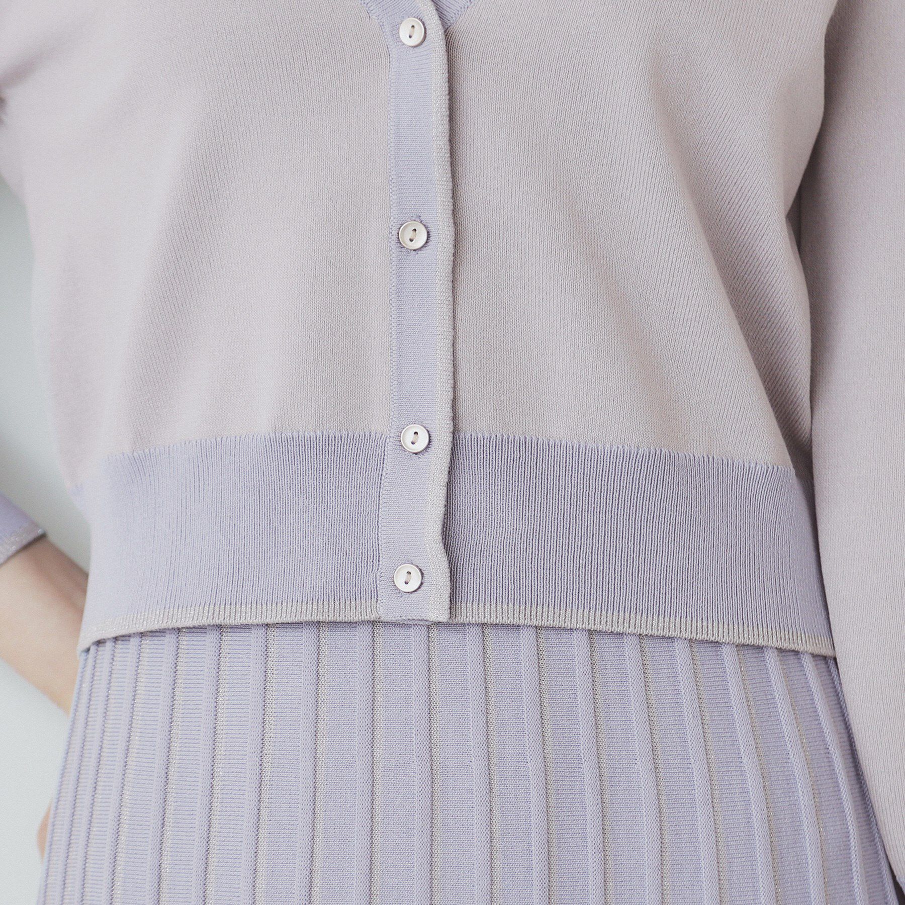 index「《ツインセット》カーディガン&times;バイカラーニットワンピース【洗濯機洗い可/抗ピル】」|スーツ|