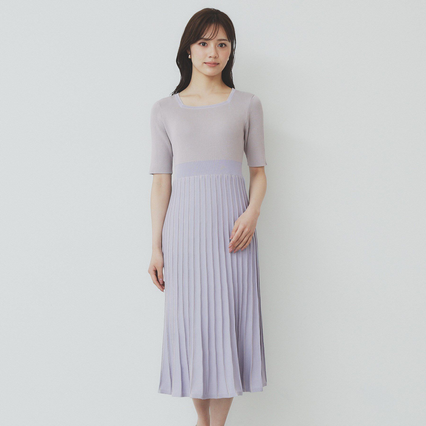 index「《ツインセット》カーディガン&times;バイカラーニットワンピース【洗濯機洗い可/抗ピル】」|スーツ|