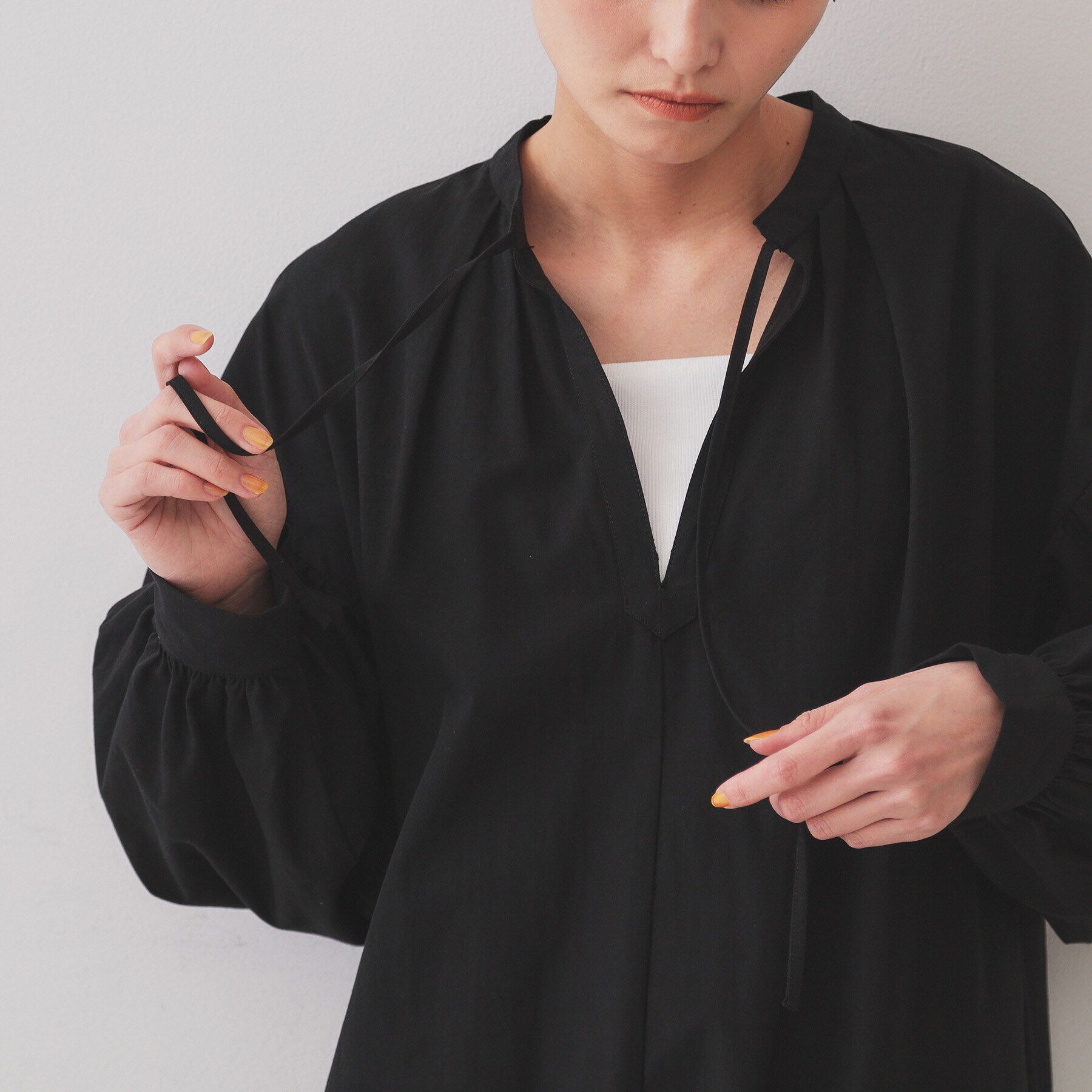 OPAQUE.CLIP「裾アイレットレースボリュームシャツワンピース【洗濯機洗い可】」|ワンピース|