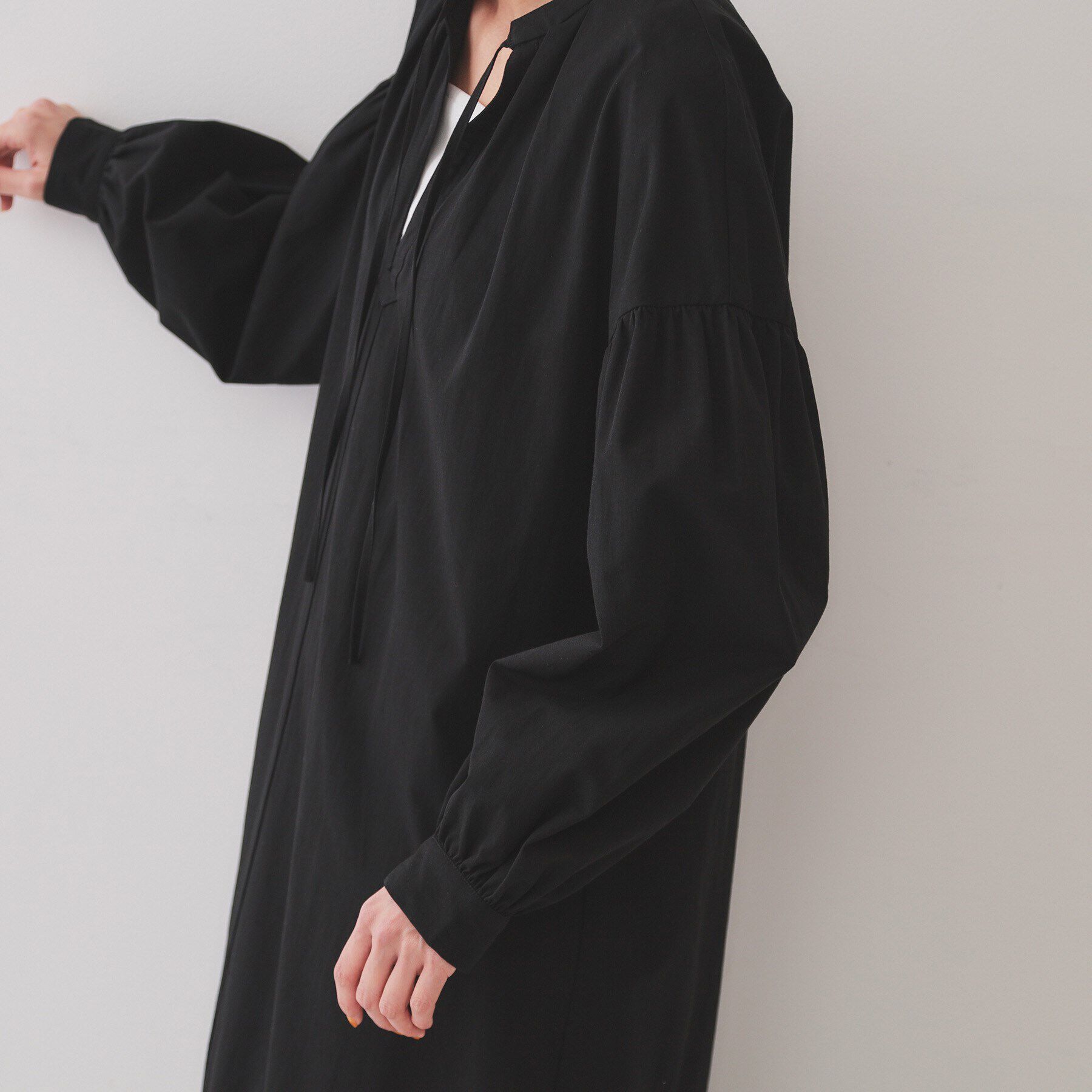 OPAQUE.CLIP「裾アイレットレースボリュームシャツワンピース【洗濯機洗い可】」|ワンピース|