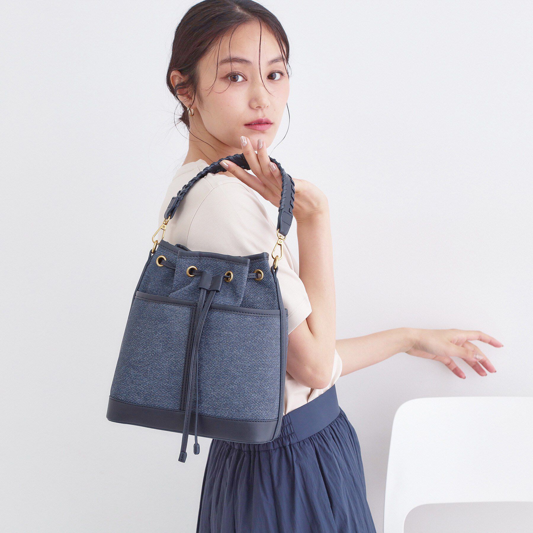 OPAQUE.CLIP「2WAY素材アソート巾着ショルダーバッグ」|ショルダー・メッセンジャー|