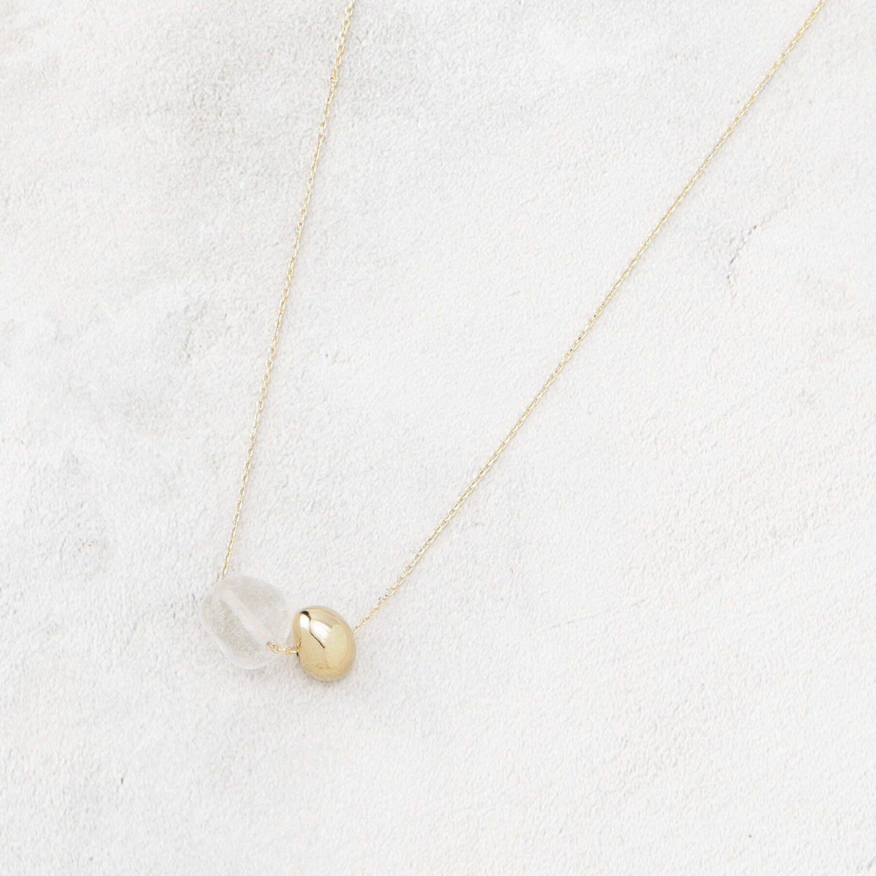 OPAQUE.CLIP「天然石&times;メタルスライドネックレス」|ネックレス|クリスタル/透明(0