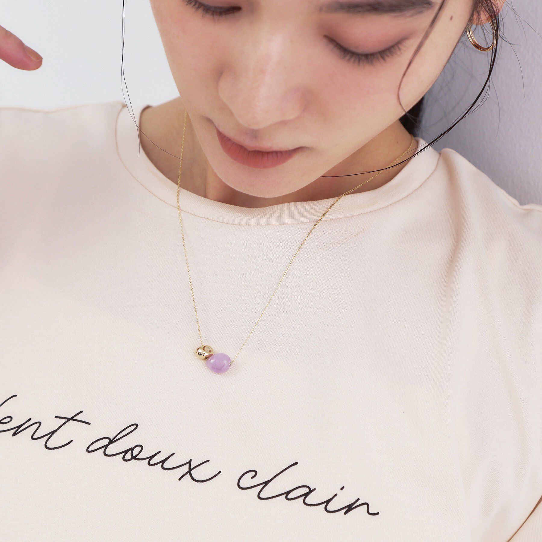 OPAQUE.CLIP「天然石&times;メタルスライドネックレス」|ネックレス|