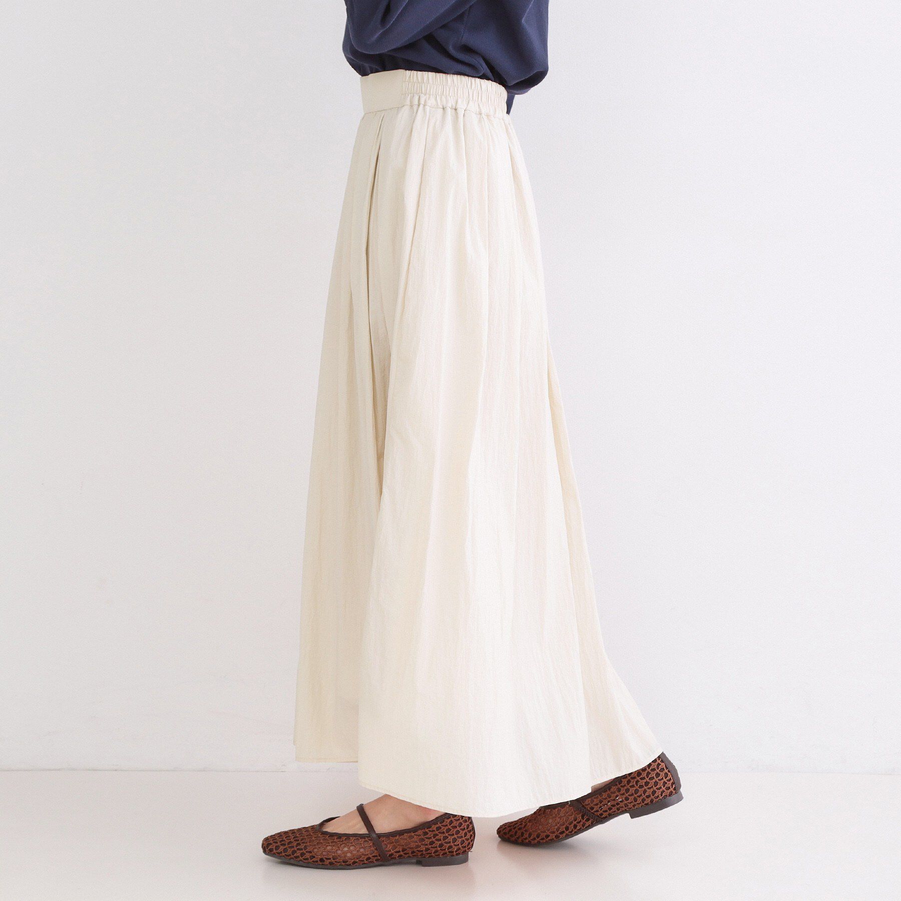 OPAQUE.CLIP「シアーヴィンテージイージーフレアスカート【洗濯機OK】」|スカート|