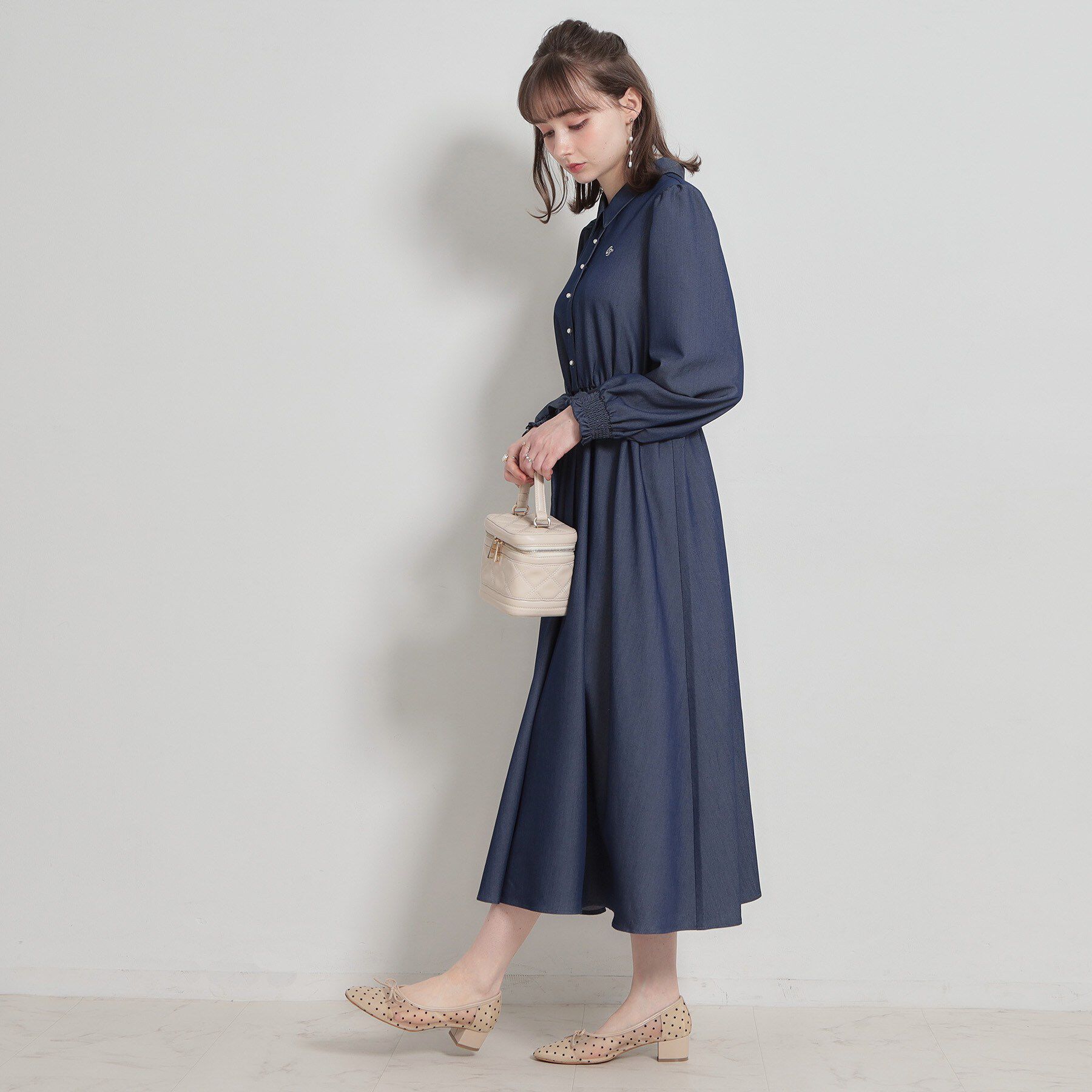 Couture broach「【洗える】ロゴエンブロ シャツワンピース」|ワンピース|