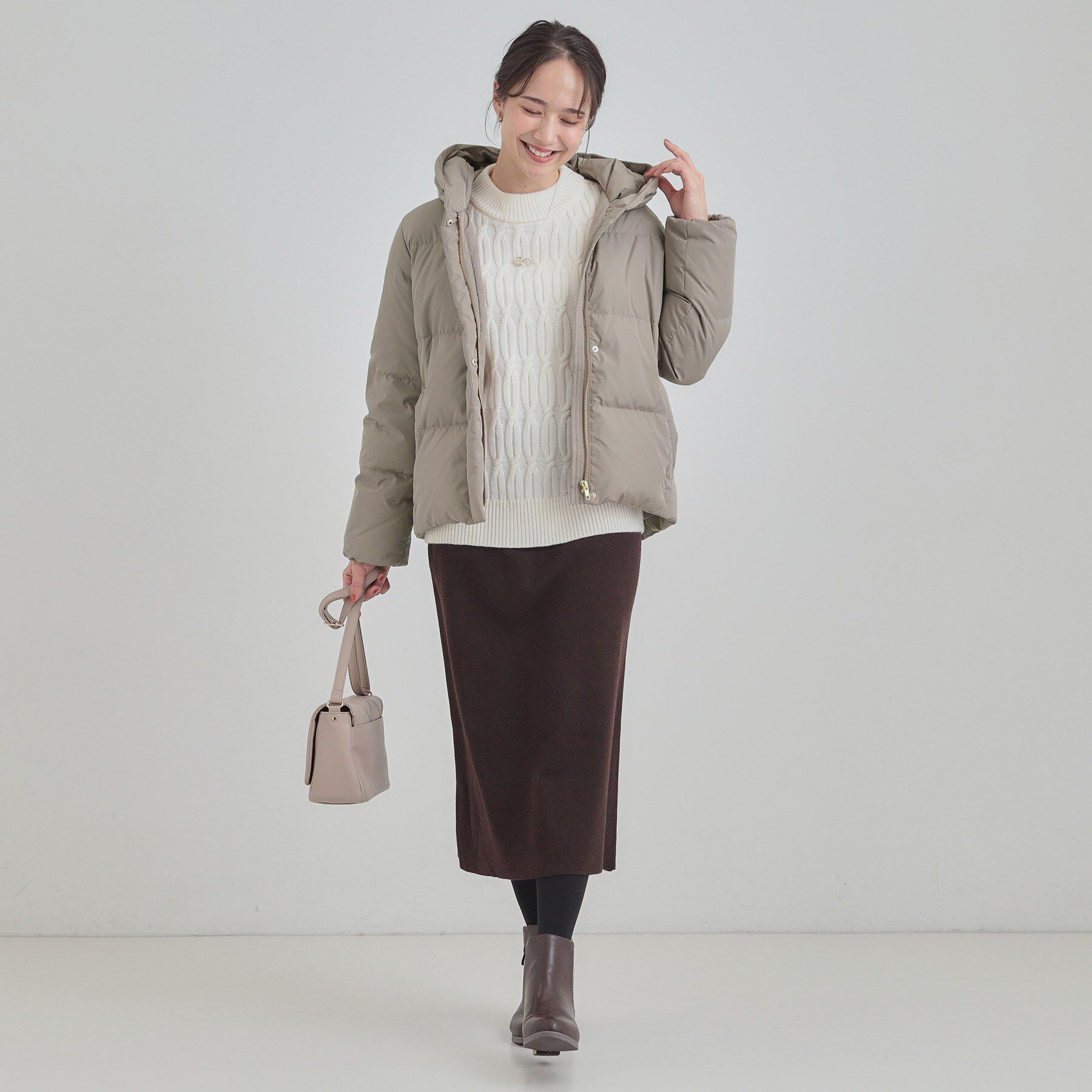 SHOO･LA･RUE「【撥水/洗える】ショートフーディーダウン」|ダウン|