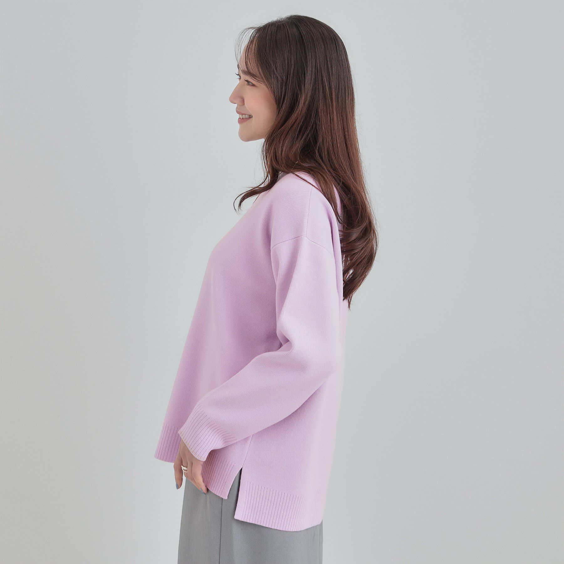 SHOO･LA･RUE「【洗濯機可/セットアップ可/毛玉になりにくい】さりげないラメ使いで差をつける クルーネックニット」|ニット・セーター|