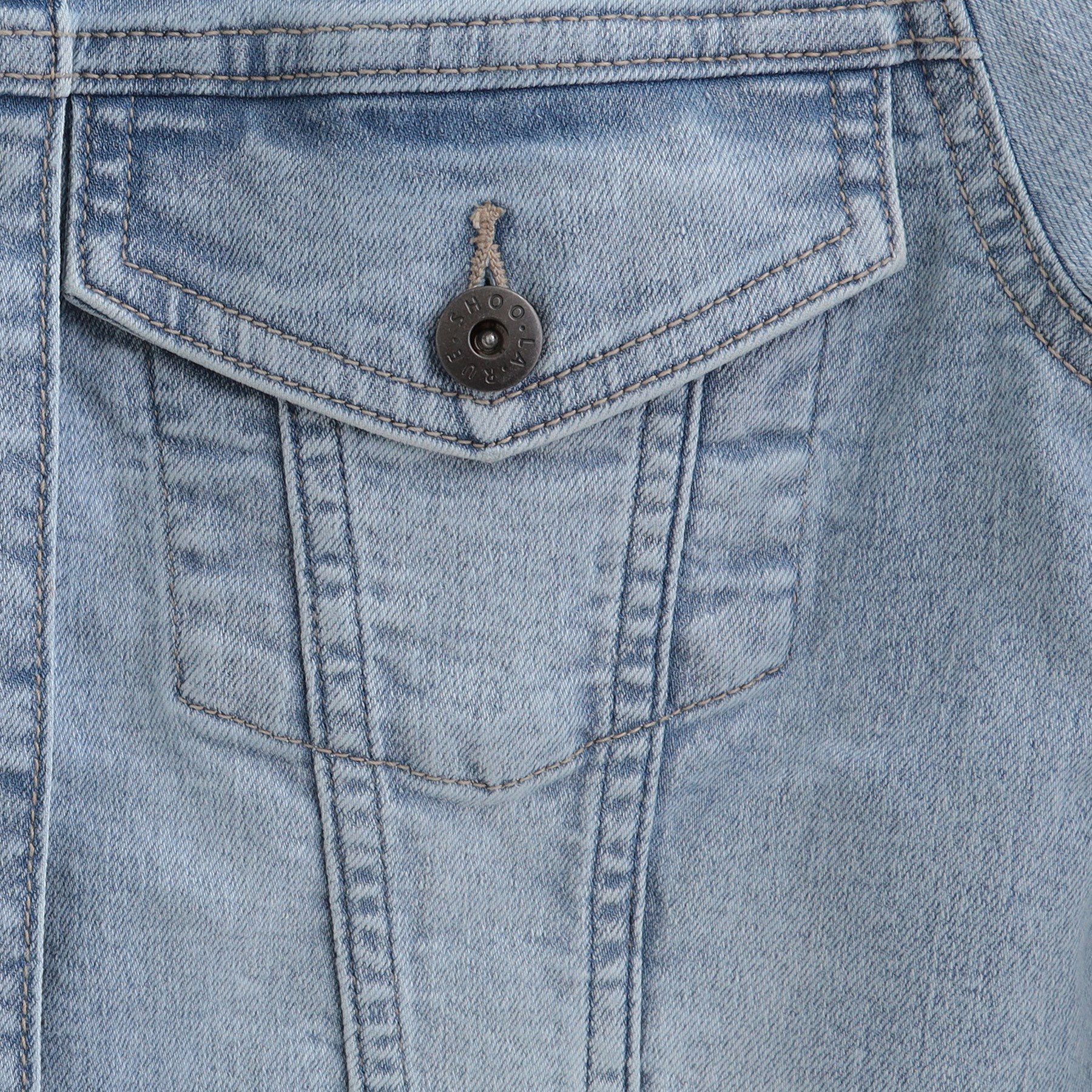 SHOO･LA･RUE「【SHOO・LA・RUE DENIM/S-LL/高レビュー】大人のための ノーカラーデニムジャケット」|デニムジャケット|