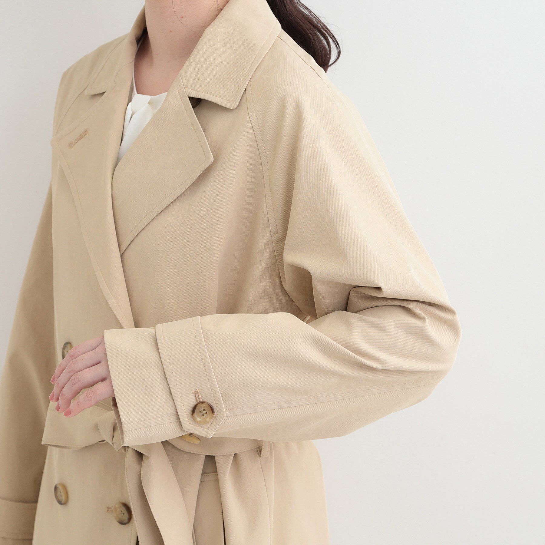 SHOO･LA･RUE「【S-LL/撥水】通勤やお出かけにも活躍 ロングトレンチコート」|トレンチコート|