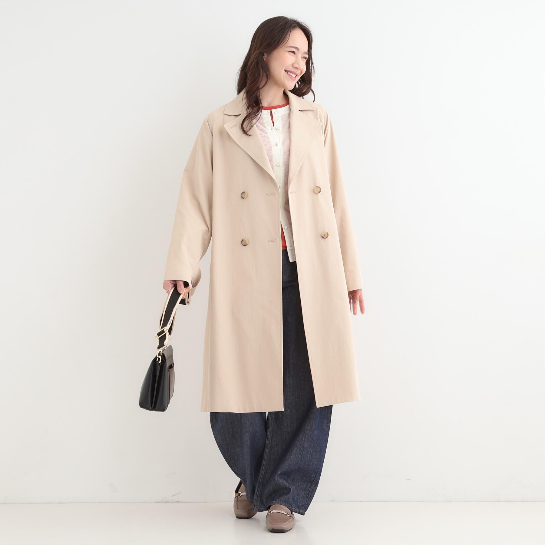 SHOO･LA･RUE「【S-LL/撥水】通勤やお出かけにも活躍 ロングトレンチコート」|トレンチコート|
