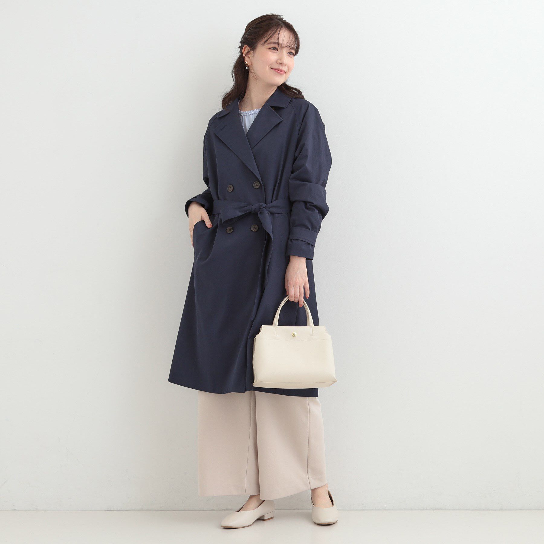 SHOO･LA･RUE「【S-LL/撥水】通勤やお出かけにも活躍 ロングトレンチコート」|トレンチコート|