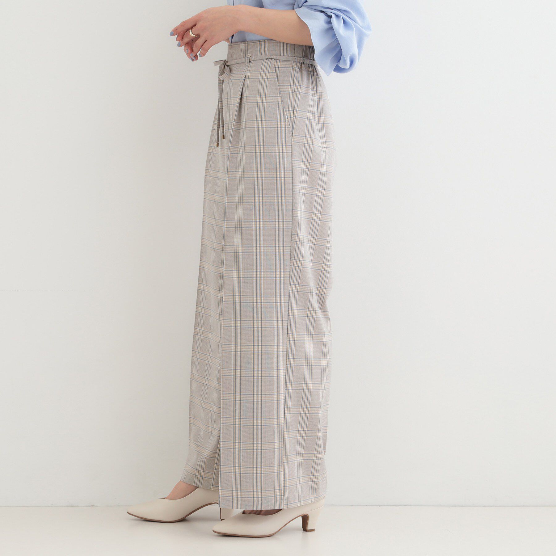 SHOO･LA･RUE「【着丈選べる/S-LL】センタープレスできちんと見え イージーワイドパンツ」|その他|