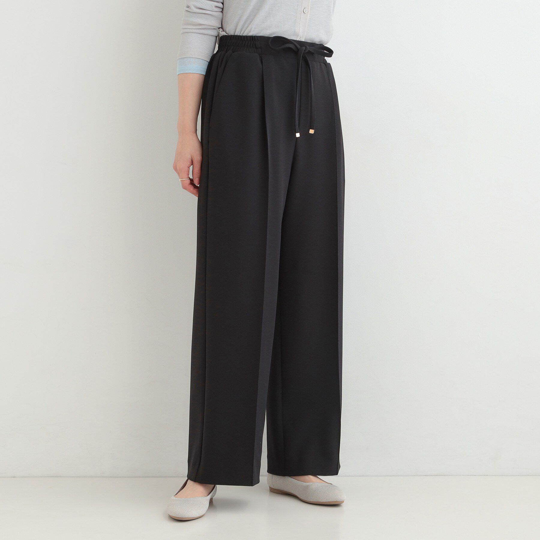 SHOO･LA･RUE「【S-LL/着丈選べる/洗濯後しわになりにくい】スマートに見えるイージーワイドパンツ」|その他|