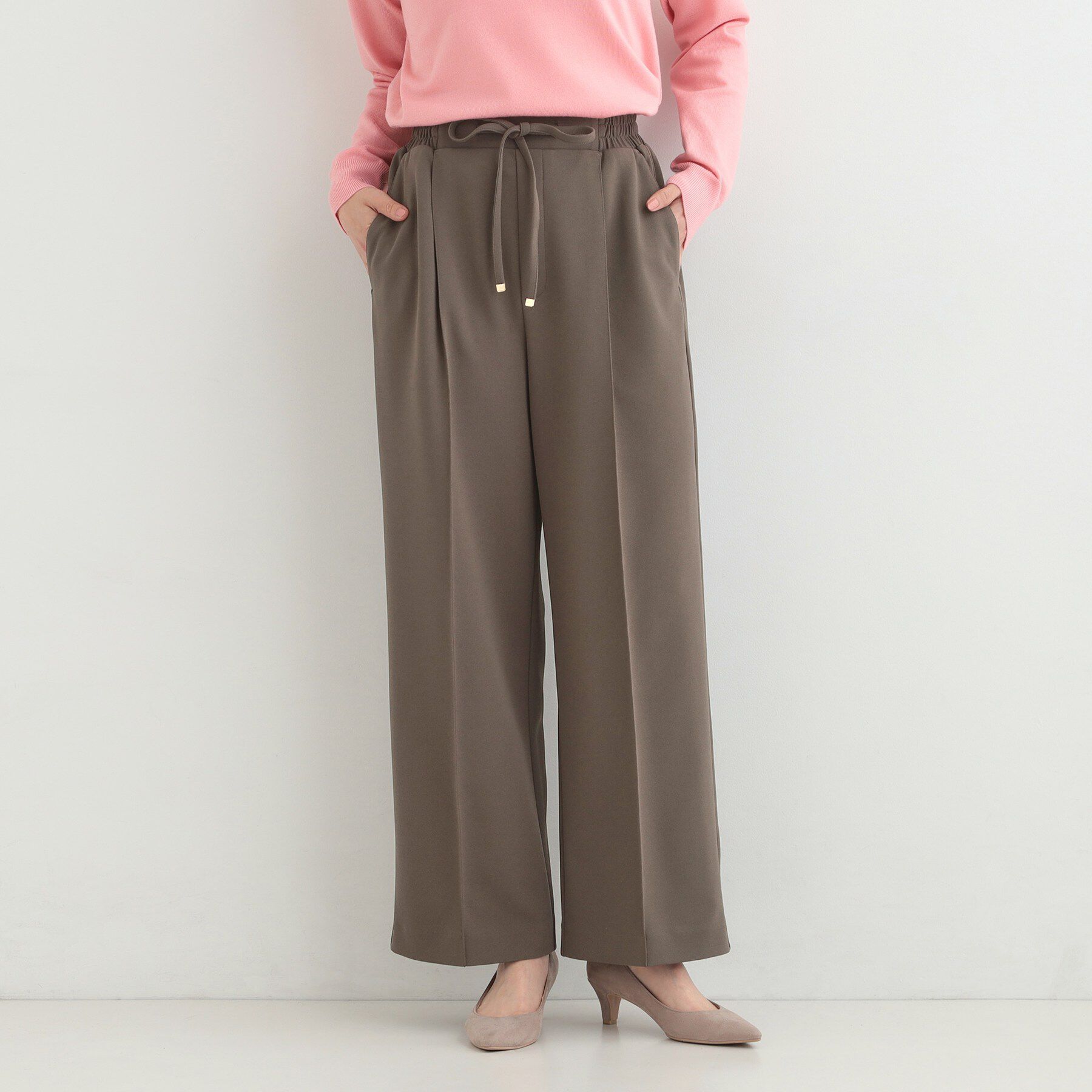 SHOO･LA･RUE「【S-LL/着丈選べる/洗濯後しわになりにくい】スマートに見えるイージーワイドパンツ」|その他|