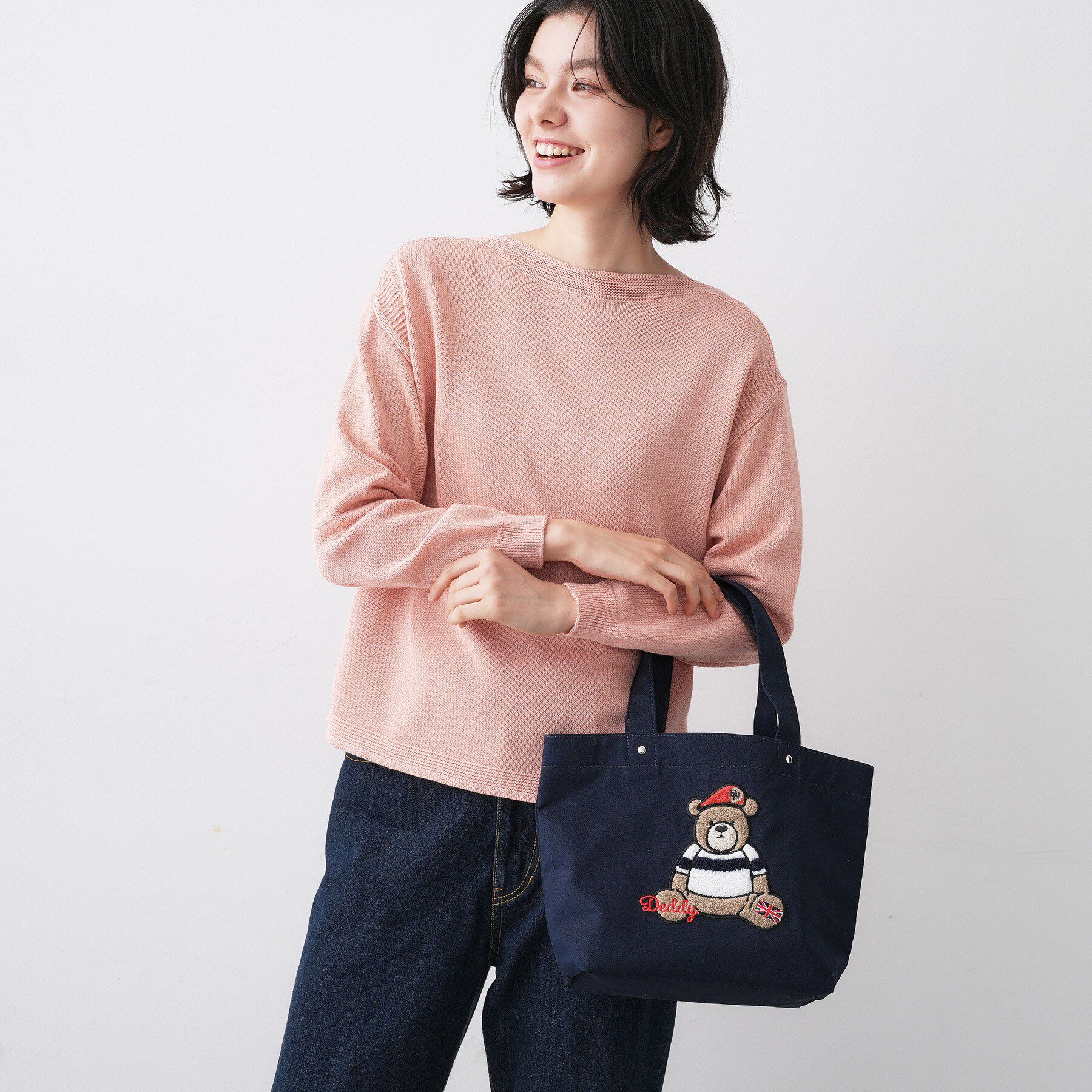 Dessin「Deddyさがら刺繍トートバッグ」|トートバッグ|ネイビー(094)