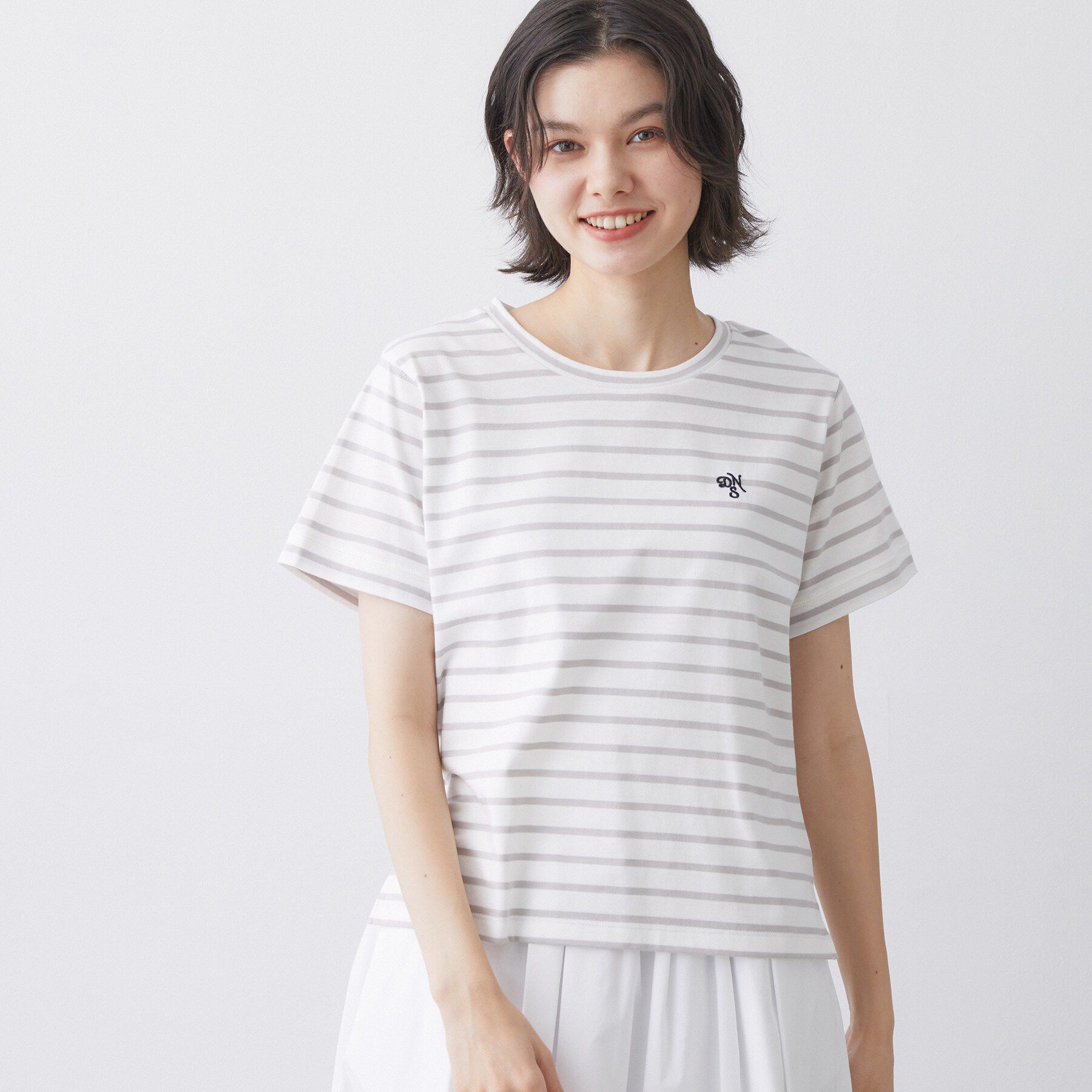 Dessin「【洗える】半袖ボックスシルエットカットソー」|Tシャツ・カットソー|チャコールグレー(3