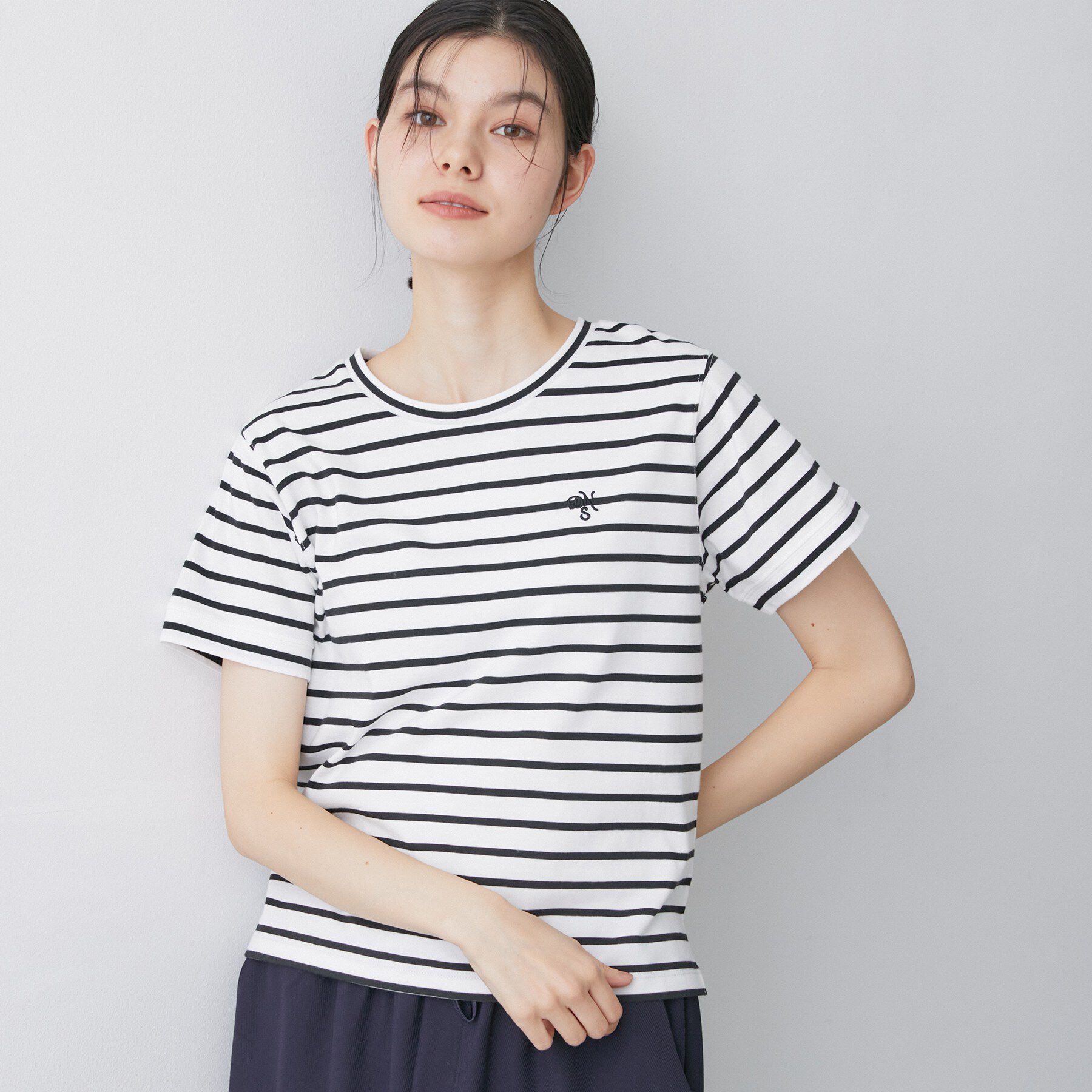 Dessin「【洗える】半袖ボックスシルエットカットソー」|Tシャツ・カットソー|ネイビー(394)