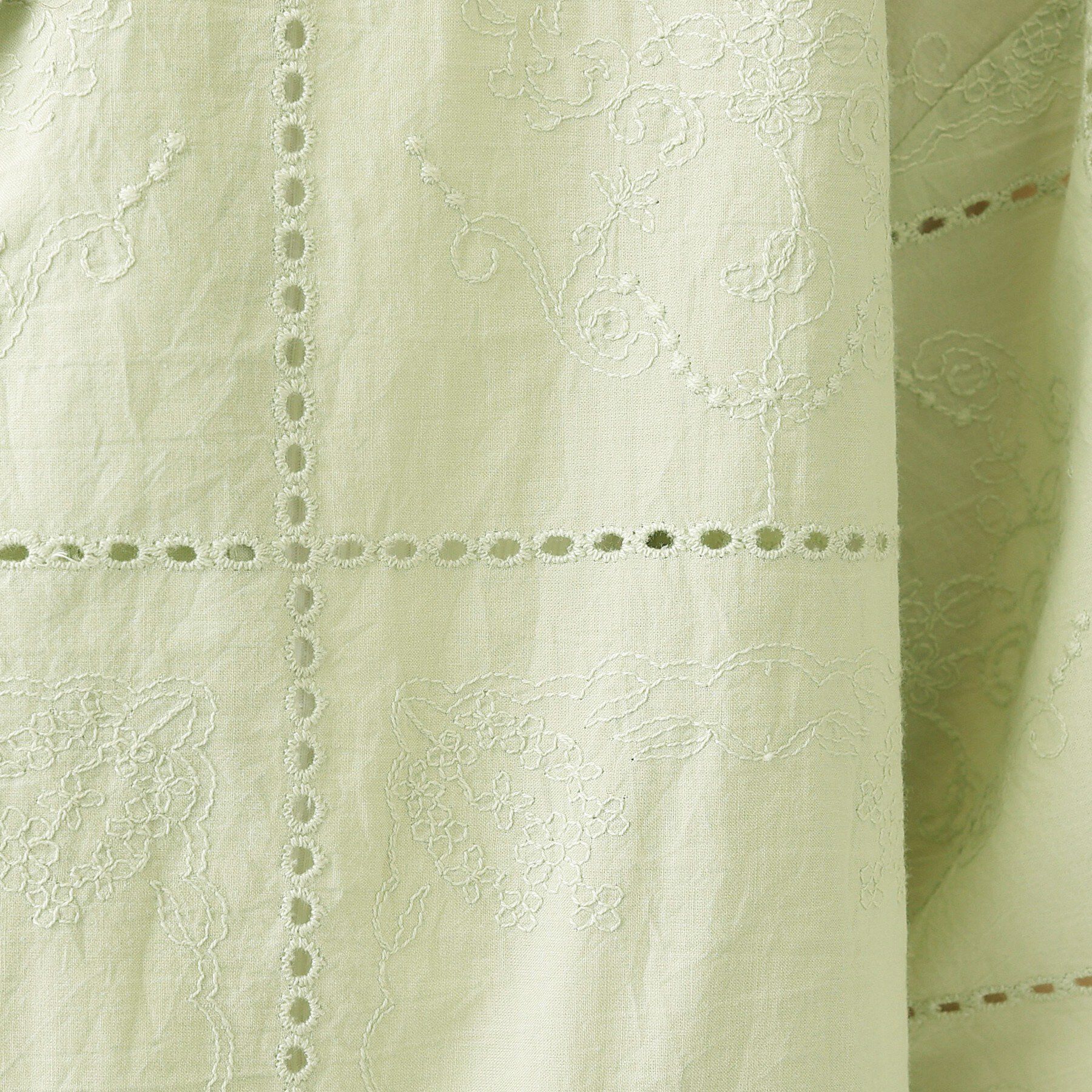 Dessin「【セットアップ可/洗える】刺繍スクエアレースシャツ」|シャツ・ブラウス|