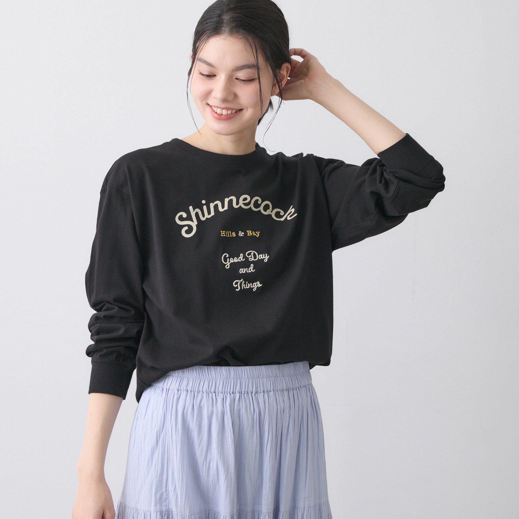 Dessin「【洗える】コットンロゴロングTシャツ」|Tシャツ・カットソー|