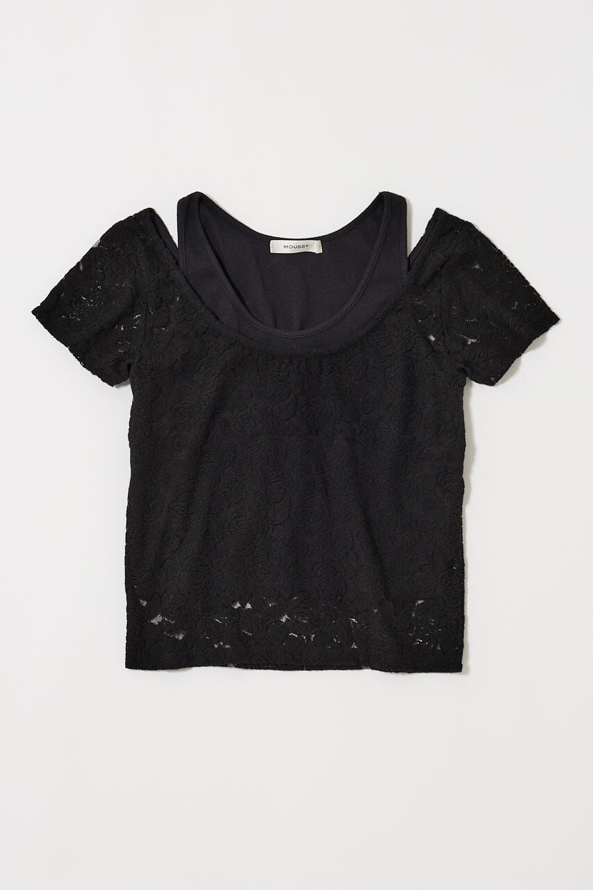 MOUSSY「LAYERED LACE トップス」|Tシャツ・カットソー|