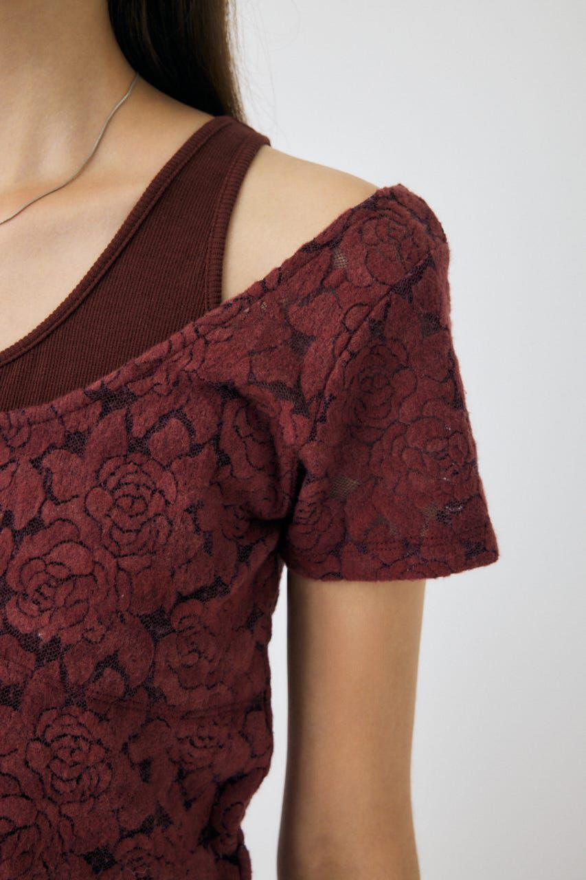 MOUSSY「LAYERED LACE トップス」|Tシャツ・カットソー|