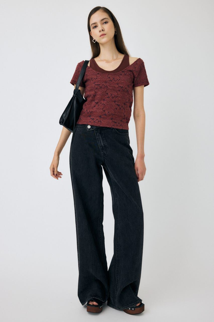 MOUSSY「LAYERED LACE トップス」|Tシャツ・カットソー|