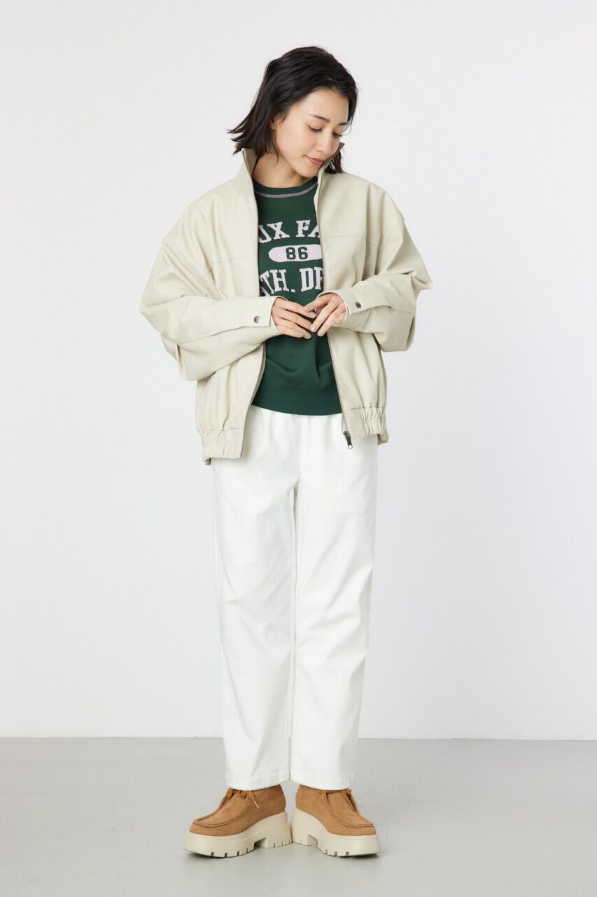 RODEO CROWNS「ヴィンテージFレザーハイネックリブブルゾン」|ブルゾン・スタジャン|