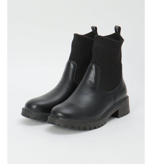 ikka「PUニットコンビブーツ」|その他|
