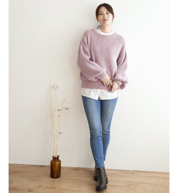 ikka「太畦モールニット」|プルオーバー|