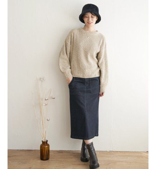 ikka「太畦モールニット」|プルオーバー|